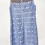 Ralph Lauren crochet sleeveless cold shoulder periwinkle midi dress Photo 3