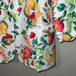 LC Lauren Conrad shawl collar blazer fruit pattern one button ruched 3/4 sleeve Photo 1