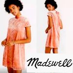Madewell  pink Peach Crushed blush velvet mocked dress tie back bow Size M Photo 1