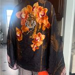 Ted Baker Cadeey Caramel Silk Cape Scarf Tiger Photo 4