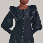 Love Shack Fancy  Tullia Embroidered Dress in Black Size 6 Photo 0