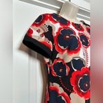 Tommy Hilfiger Classic Vintage Style Red/Navy Floral Signature Midi Dress Size 6 Photo 2