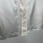 Jaclyn Smith VIntage NWT Satin Pleat Front Embroidered Placket Blouse IVory Sz 12 Photo 6