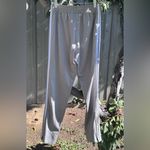 Adidas  Gray Track Pants with White Stripes Sz S Photo 2