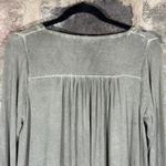 Coco + Jaimeson Top Woman's Medium Gray Green Lace Up Pleated Gothic Draping Photo 4