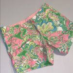 Lilly Pulitzer  Chin Chin Callahan Flat Front Shorts Golf Pink Green Elephants 2 Photo 4