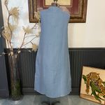 NWT Lintico 100% Linen Taylor Sleeveless Straight High Slit Maxi Dress Sz Med 🧡🎀 Blue Photo 8