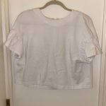 White Boxy T Shirt with Frills Size 2 Photo 0