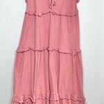 J.Crew  Tiered Knit Keyhole Maxi Dress in Pink Photo 1