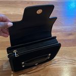 Black Faux Leather and Suede Handbag Photo 6