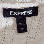 EXPRESS  White Eyelet Top with Puffy Sleeves Size Large Photo 7