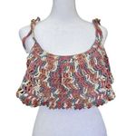 Crochet Crop Top Bralette Size XS New Handmade Boho Hippie Multicolor Blue Pink Photo 0