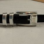 Brighton Black Leather Belt with Silver Buckle women’s size 30 classic feminine Photo 1