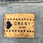 Vintage CREST JEANS Denim Jean Jacket Crochet Details Blue Size XXL Photo 4