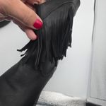 Women's Fringe Boots Western Cowgirl Cowboy Concert Rodeo Size 6 Black Man Made Photo 7