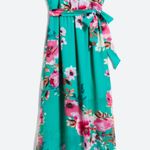 Fortune + Ivy Teal Floral Maxi Dress Photo 0