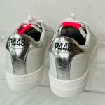 P488 Thea Dama Sneakers, Lt. Grey Leather, Silver Leather Heel Tab, Woman EU 38 Gray Size 7 Photo 4