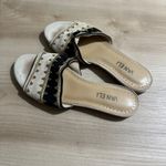 Van Eli Sandals 7.5 M Beige Black Embroidered Slip On Comfort Casual‎ Shoes Tan Photo 1