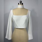 New! Cinq a Sept Amara Choker Crop Top in Ivory Sz 2 $345 White Photo 4