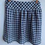 Gap Gingham Check Flowy Side Zip Skirt Navy 2 Photo 0