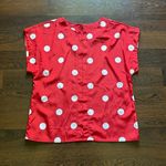 Chaus Vintage Cap Sleeve Polka Dot Top Red White Medium Photo 0