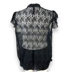 Pure Energy Womens Blouse Top Shirt Sheer Lace Ruffled Pullover Black Size 4 Photo 4
