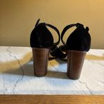 Soludos  Heels Anthropologie Heels 9.5 Black The Colette Pump Velvet Wooden Block Photo 3