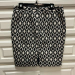 Worthington  Black Beige Diamond Pencil Lined Knee Skirt Back Zip 8 Photo 1