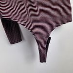 Madewell  Striped Bodysuit Top Crewneck Long Sleeve Red Navy White Medium Photo 11