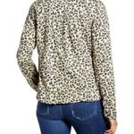 Caslon Leopard Print Button Down Lightweight Casual Utility Jacket M Tan Black Photo 2