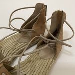 Eileen Fisher Lace suede cognac brown leather espadrille sandals US 9 Photo 2