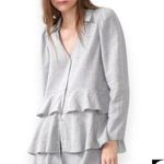 ZARA  | NWT | Small | Limited Edition Gray Tiered Ruffle Puff Sleeve Mini Dress Photo 0