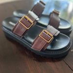 Princess Polly Brown Sandals with Gold Accents adjustable straps size 10 Photo 3