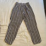 ZARA Navy and Ivory Striped Pants Photo 4