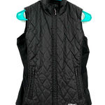 SERAC size small black quilted puffer vest zip up front fleece sides zip pockets Photo 0