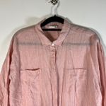 J Jill Love Linen Button Up Shirt Pink Long Sleeve Tall Medium beach boho Photo 1