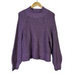 American Eagle  Outfitters Mock Neck Sweater Womens L Purple Chunky-Knit Cozycore Photo 1