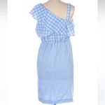 Calvin Klein Light Blue Gingham Plaid Country Ruffle Dress Size 6 Small S Photo 2