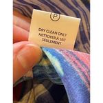 Anthropologie TRYB  Red White Blue Painted Plaid 100% Silk Tunic Blouse‎ Size S Photo 12