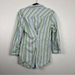 Sundance ‎ Stripes Button Front And Back Pleated Shirt Sz L Photo 4