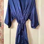 Victoria's Secret  Midnight Blue Satin Robe Photo 0