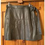 Aritzia Wilfred Free Faux Leather Wrap Mini Skirt M Olive Green Edgy Fall Style Photo 0