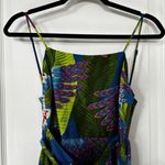 Farm Rio  women MACAW PRINT MINI WRAP DRESS in Blue Multi Photo 5