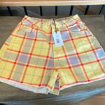 We Wore What  Boyfriend Shorts in plaid NWT Photo 1
