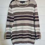Joseph A .‎ Women's Striped Brown and Cream Crew Neck Sweater. Size M -P Photo 0