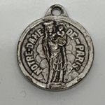 Notre Dame‎ de Paris Medal Virgin Mary Child Religious Charm Pendant Silver Tone Photo 1