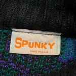 Vintage 80’s Spunky Floral Sweater Purple Green Black No Size Approx. Medium Photo 5