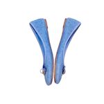 Tory Burch CHELSEA LIGHT OCEAN BLUE BALLET TOE BOW CHARM ROUND TOE FLATS 7 Photo 4