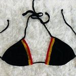 Hazel Black Fuschia Gold Velour Triangle Bikini Top Sz Large Photo 0