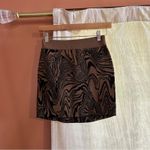 Good American Instarsia Knit Mini Skirt Stretch Sepia Swirl Black Size 00/0 Photo 1
